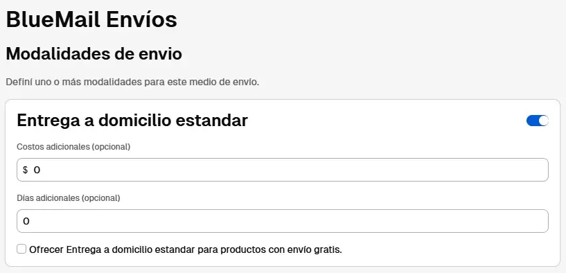 modalidades de envio